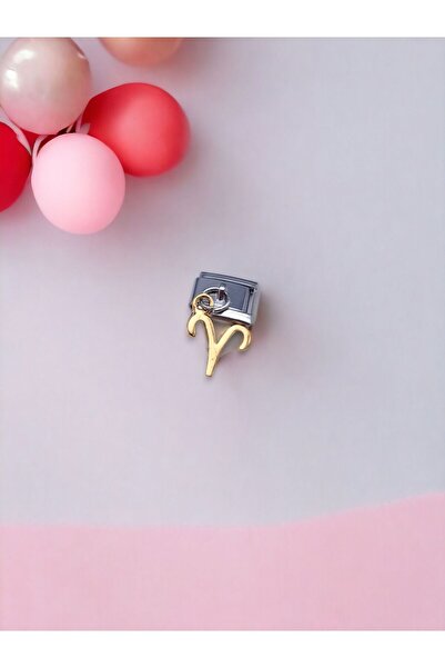 Bluw Jewelry حلية برج الحمل المتدلية باللون الأصفر المتدلي