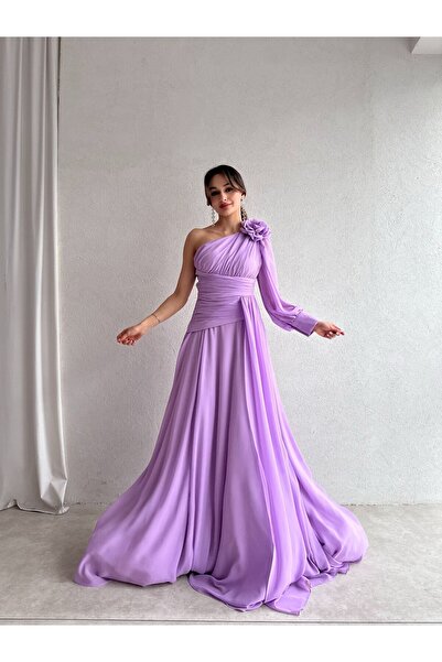 Mooi Butik Rochie maxi MALTHA liliac 8967