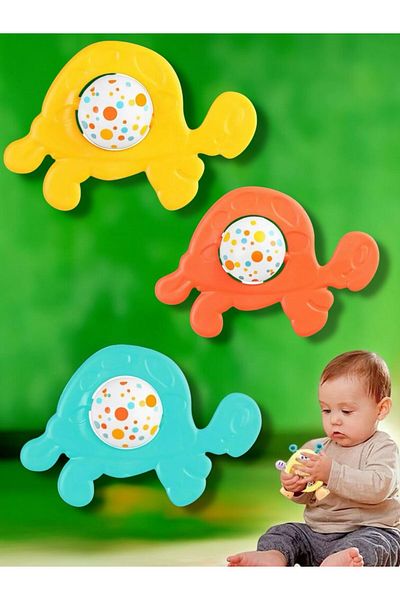 BYCEGU 08629 Cute Turtle Teether and Rattle Is One Piece