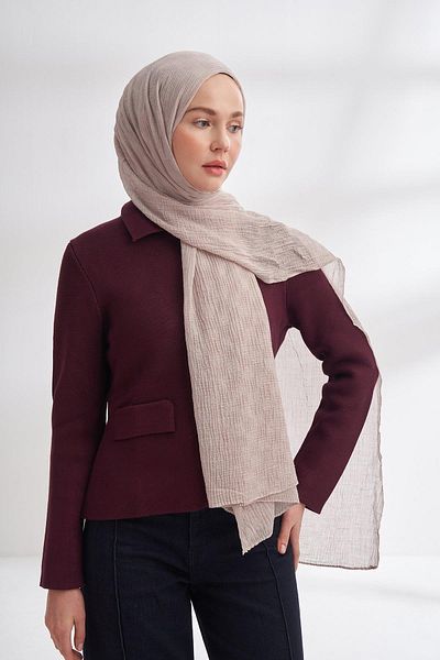 ARMANDA Muslin Checkerboard Pattern Shawl 3350-Smoke