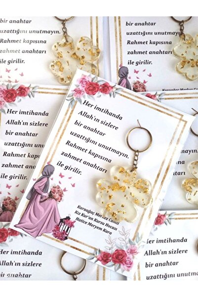 anahtarsüsü Farklı Avm Davetiyeli Yonca Epoksi Anahtarlık , Kur'an Kursu Mezu...