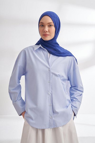 ARMANDA Muslin Checker Pattern Shawl 3350-Morcivert
