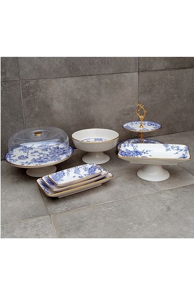 Pinkev 8 Piece Cake Presentation Plate Set