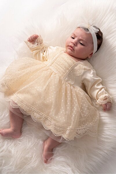 Bebeloji Baby Rosalina Kız Bebek Dantelli Elbise ( Mevlit Elbise Mevlüt Elbis...