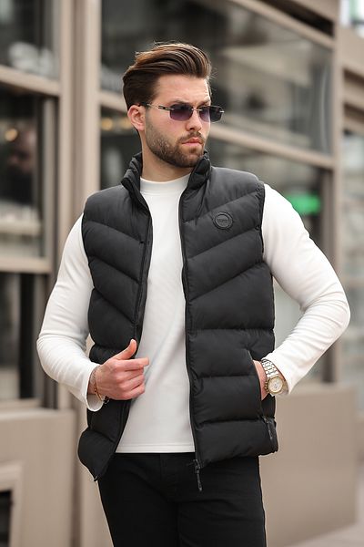 Rogyi Tekstil New Season Men's Black Puffer Vest