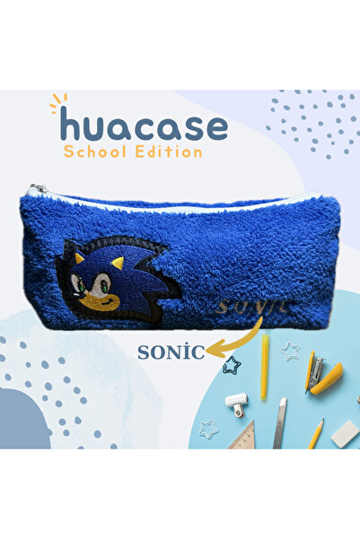 HUA مقلمة بسحاب مطبوعة من سونيك باللون الأزرق