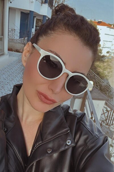 Melissa Boutique Women's Cream Oval Bone Frame Sunglasses