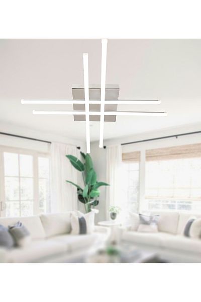 TT AYDINLATMA Tt036-Kr-Sarişik Tt Lighting Hashtag Model (Yellow Light) Chrome Plated Led Chandelier