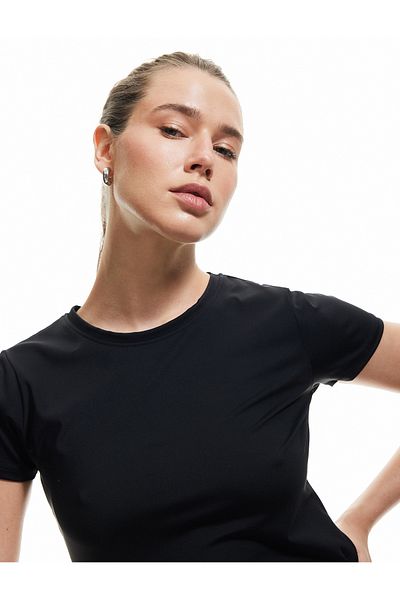 Koton Crew Neck Slim Fit Short Sleeve Interlock Sports T-Shirt
