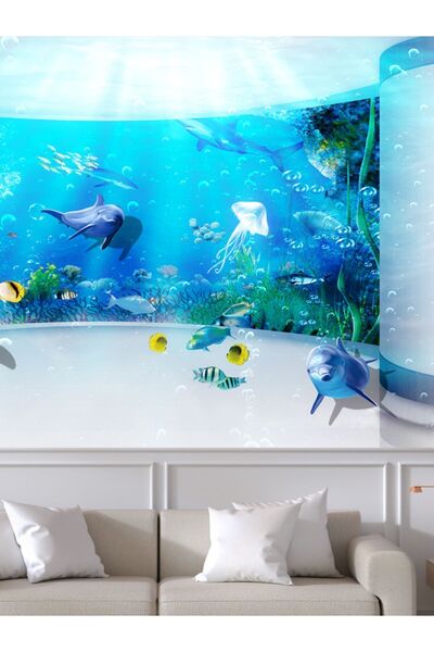 dreamwall Denizaltı Balıklar Desenli Isı Ve Ses Yalıtımlı Sağlıklı Tekstil Duvar Kağıdı