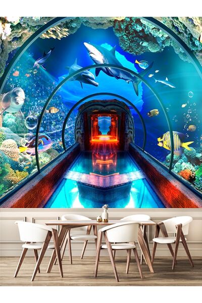 dreamwall Akvaryum Desenli Isı Ve Ses Yalıtımlı Sağlıklı Tekstil Duvar Kağıdı