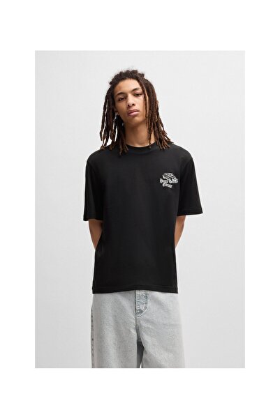 HUGO Araba grafik baskılı pamuklu jarse tişört