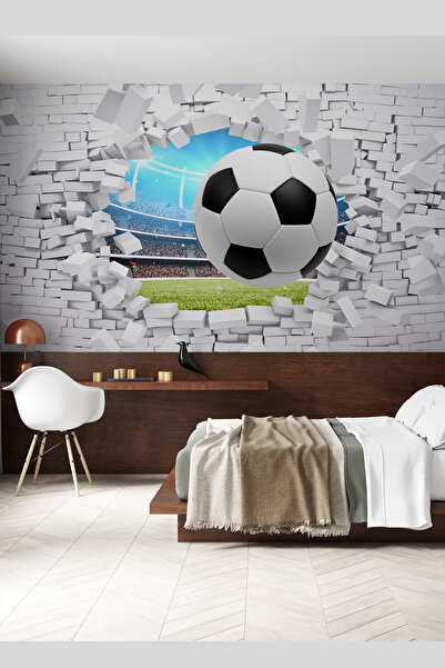 dreamwall 3 Boyutlu Futbol Topları Desenli Isı Ve Ses Yalıtımlı Sağlıklı Tekstil Duvar Kağıdı