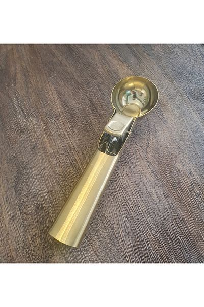 LOVYCO Gold Stainless Steel Cookies Halva Ice Cream Serving Presentation Spoon 18 cm