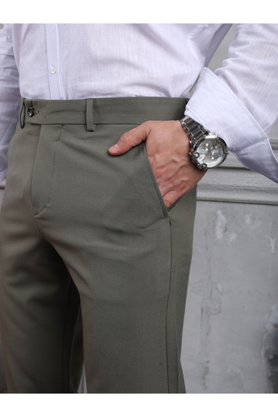 Anılfashion Erkek Çağla Yeşil Kaliteli Esnek Kumaş Bilek Boy Şık Ve Modern Pantolon