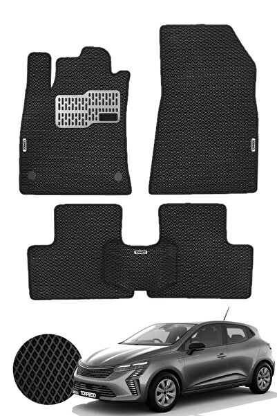 TORPEDO Renault Clio 5 2020 Sonrası Uyumlu Hücreli Premium Eva Paspas Seti Tam Set Paspas Takımı Siyah