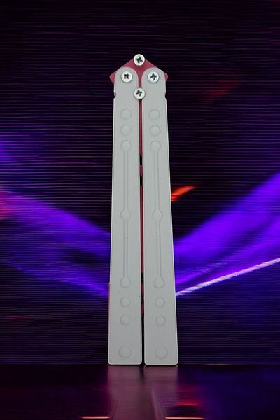 Vaiflagy Store Butterfly Training Practice Knife – Plastic Butterfly Knife (White and Pink)