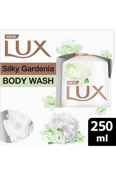 LUX SILKY GARDENIA BODY WASH WITH LOOFAH 250ML