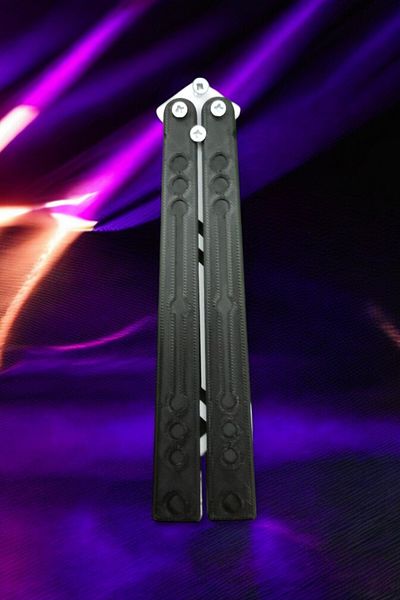 Vaiflagy Store Butterfly Training Practice Knife – Plastic Butterfly Knife (Black and White)