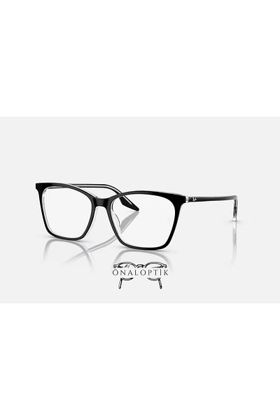 Ray-Ban Ray Ban Vista Woman Cat Eye Eyeglasses- Rb 5422 - Lense Size:52mm - Black On Transparent