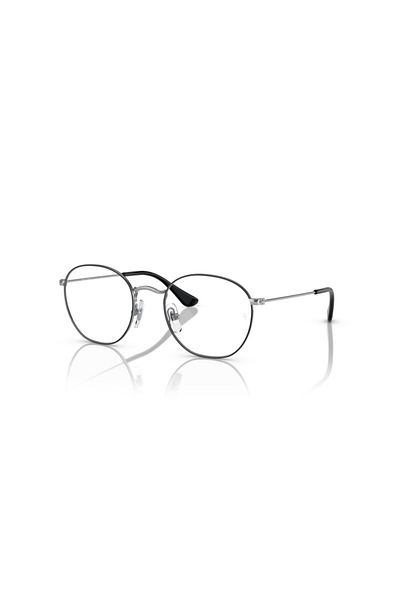 Ray-Ban Ray Ban Jr. Vista Unisex Irregular Eyeglasses- Rb 9572v - Lense Size:48mm - Black On Silver