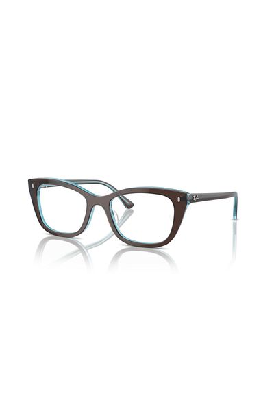 Ray-Ban Ray Ban Vista Woman Square Eyeglasses- Rb 5433 - Lense Size:50mm - Brown On Transparent Blu