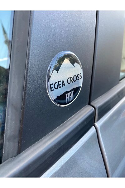 ZeuZ Fiat Egea Cross Uyumlu  Damla Sticker Logo 1 Adet Silikon Logo