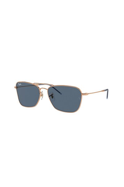 Ray-Ban نظارة شمسية راي بان للجنسين - مربعة، طراز كارافان ريفرس - Rb R0102s - مقاس العدسة: 58 مم - ذهبي وردي