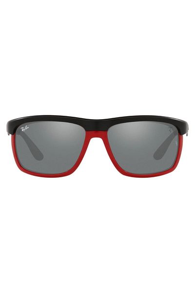 Ray-Ban Ray Ban Unisex Rectangle Sunglasses- Rb 4363m - Lense Size:61mm - Matte Black On Red