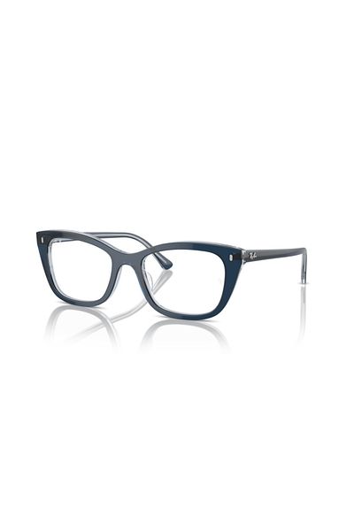 Ray-Ban Ray Ban Vista Woman Square Eyeglasses- Rb 5433 - Lense Size:52mm - Blu On Transparent Blu