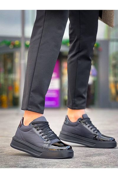 Joy Man Αθλητικά παπούτσια Sneaker - J-X46 Lace-up Orthopedic Sole Casual ST Μαύρο