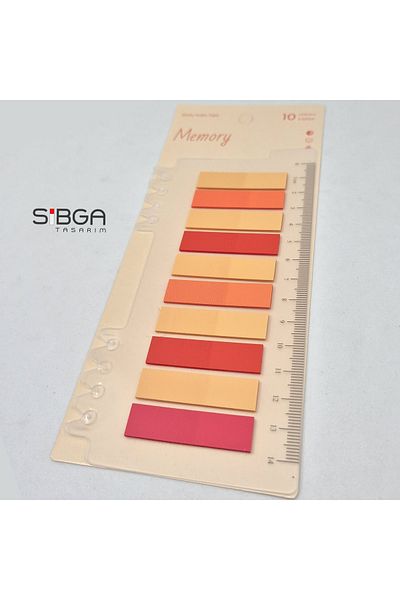 sibga tasarım Transparent Colored Post-It Note Paper - 200 Sheets Bookmark Sticker