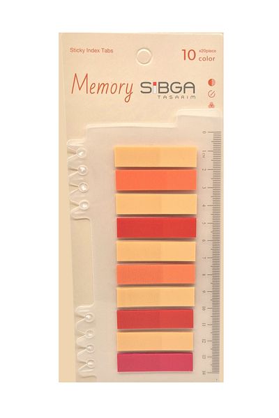 sibga tasarım Transparent Colored Post-It Note Paper - 200 Sheets Bookmark Sticker