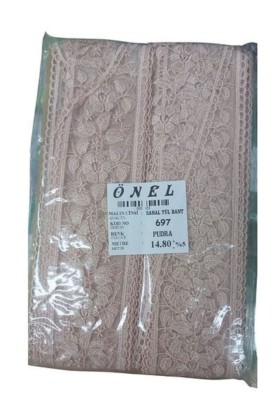 shop Lace Polyester Virtual Tulle Tape Powder 14.80 Meters Width 6 cm On-697-Pu