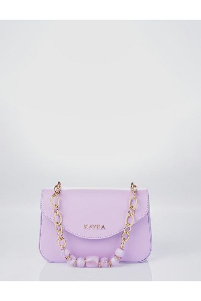 Kayra Geantă de baghetă cu mărgele violet