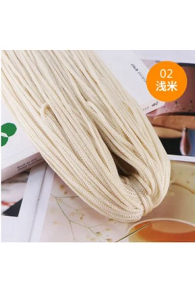 Choice 1 قطعة 02 200 متر/مجموعة 3 مم خيط نايلون ملون خط كروشيه مجوف مكرميه سوار منسوج يدويًا