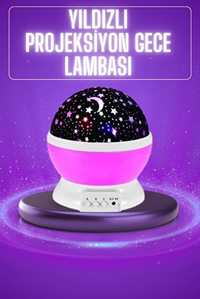 Genel Markalar KeşifHOME Romantik Yıldız Görünümlü Gece Lambası Rengarenk Masa Lambası Projeksiyon