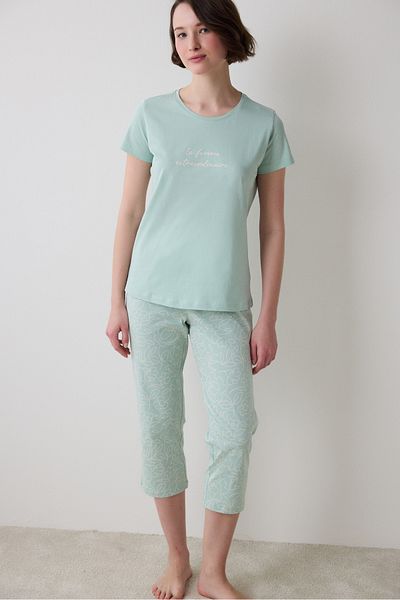 Penti Extraordinaire Capri Light Green Pajama Set