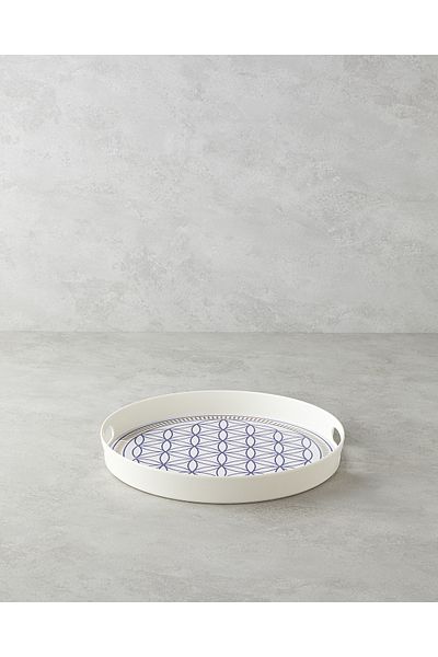 English Home Bluewaves Melamine Tray 35 cm White - Blue