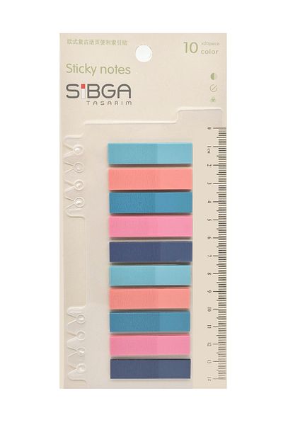 sibga tasarım Transparent Colored Post-It Note Paper - 200 Sheets Bookmark Sticker