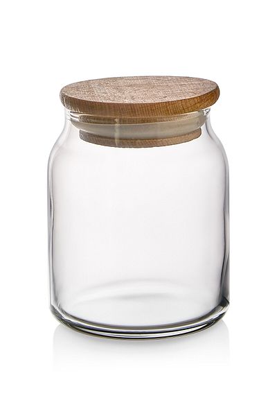 Kitchen Life Myrina Labeled 6-Piece Wooden Vacuum Lidded Spice Jar Set 300ml X6