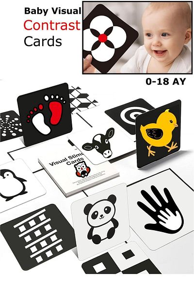 Schmülzer 0-18 Months Baby Visual Cards - High Contrast Visual Stimulated Intelligence Development Cards
