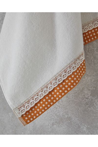 English Home Prosop de față din bumbac în carouri mic 50x80 cm Ecru-Galben