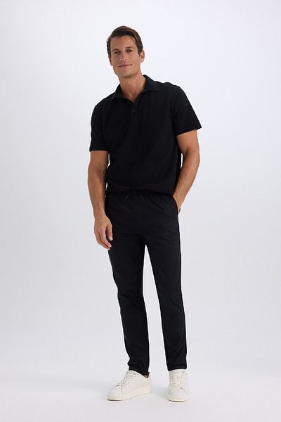 DeFacto 100% Cotton Summer Jogger Chino Pants with Lace-Up Waist and Pockets Straight Leg Z9933Az25Sp