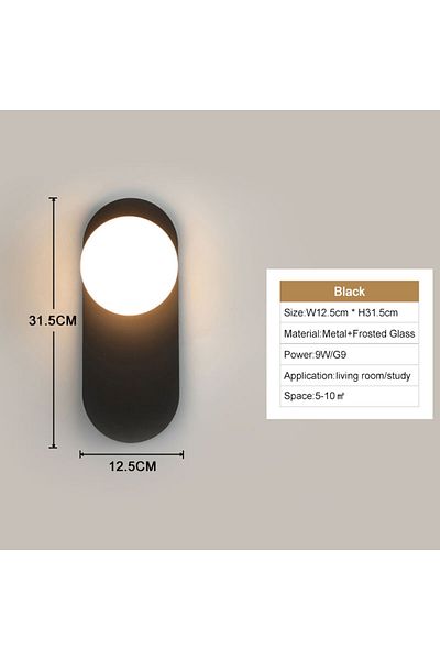 Choice Warm White D Black 9w Interior LED Wall Lamps Wall Lights with G9 Bulb for Bedroom Black Gold  LED W