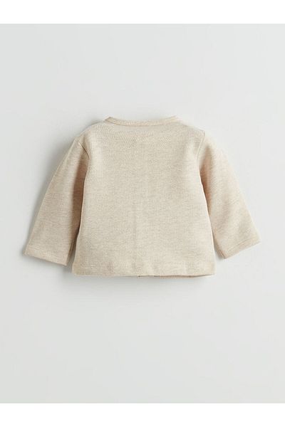 LC Waikiki Lcw Baby Beige Crew Neck Baby Girl Cardigan