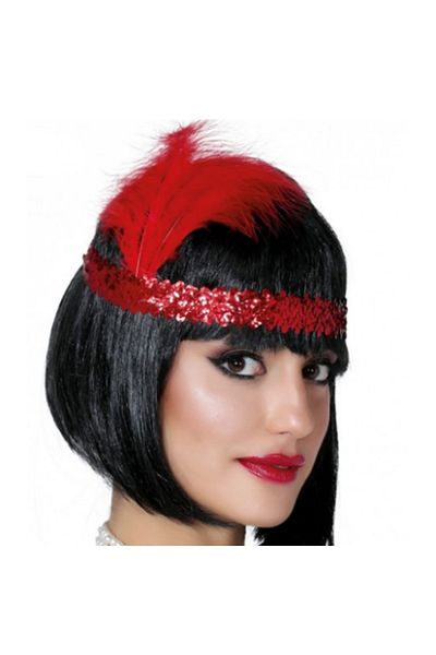 En Moda Bu Red Color Charlieston Hair Band