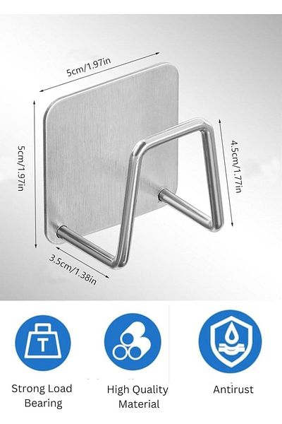 COOYA 2PCS Sponge Rack, Kitchen Sink Stainless Steel Sponge Rack, Sink Rack, Kitchen Sink Rack, Silver