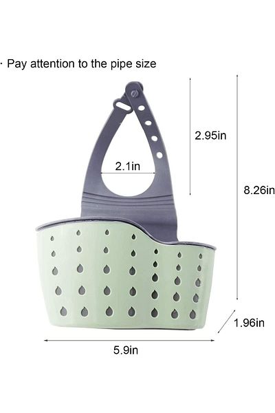 COOYA Kitchen Sink Sponge Rack, Double Decker Hanging Basket Sink Accessories, Green