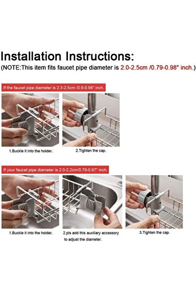 COOYA Kitchen Faucet Sponge Holder, Stainless Steel Sink Caddy Organizer, With Drain Rack
